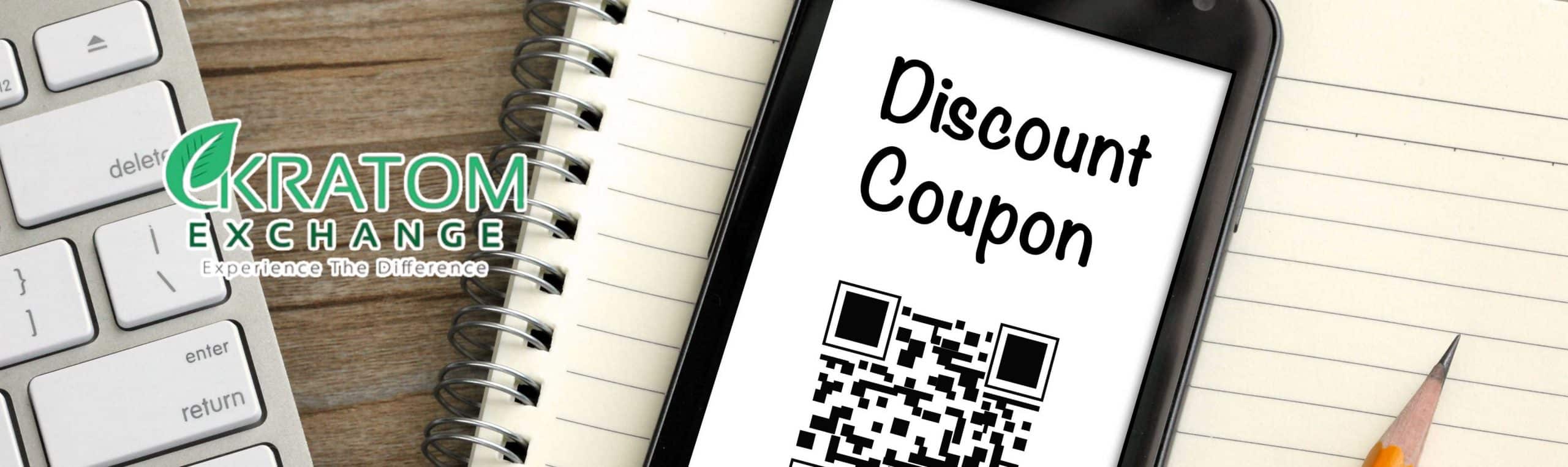 Kratom exchange coupon, mock QR code